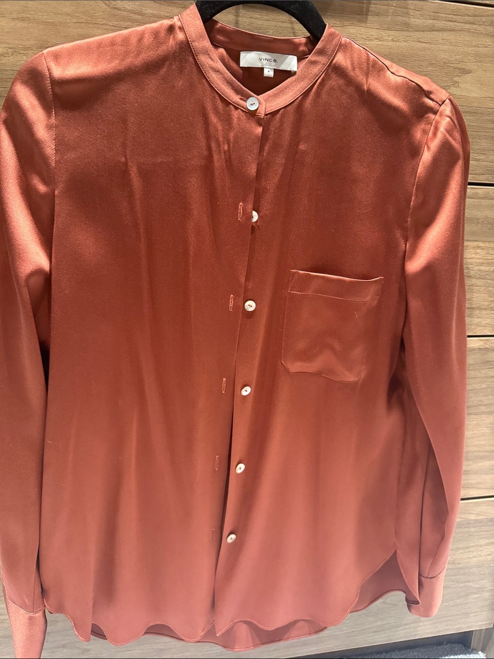 Vince rust blouse size 4